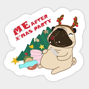 Me after X'Mas Party Sticker